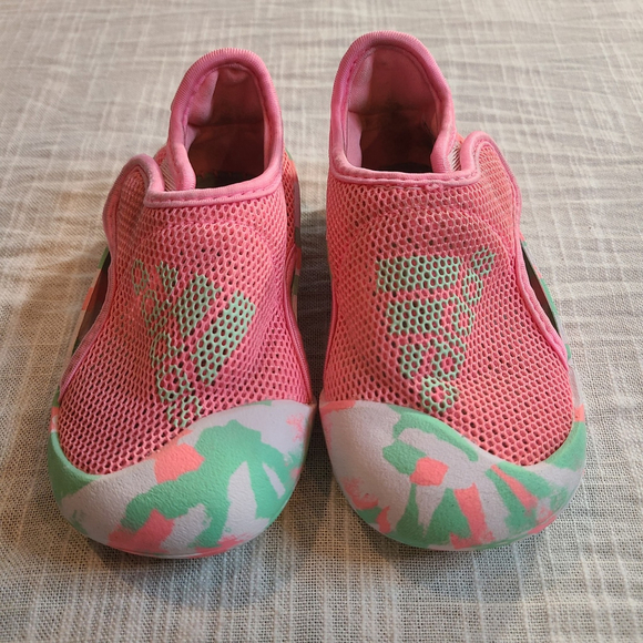 Adidas Water Sneakers Toddler 5K Pink Aqua Teal Water Sport Outdoor Sandals Mesh - Picture 2 of 9